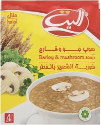 الیت سوپ جو و قارچ 4 نفره