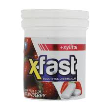 xfastآدامس قوطی بدون شکرتوت فرنگی